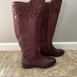 Gianni Binni tall embroidered leather boot